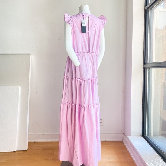 NWT Kendall And Kylie Lavender Tiered Sleveless Boho Maxi Dress 8/10 - Picture 6 of 7
